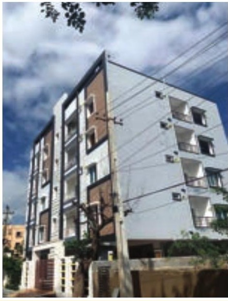Completed residential apartment building